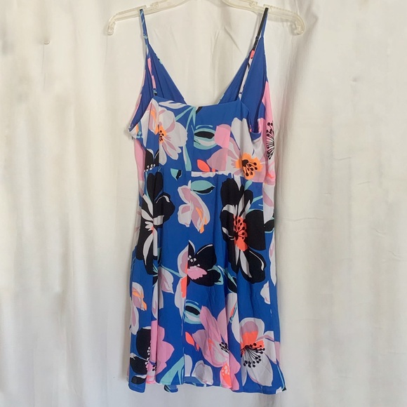 Express Blue and Pink Spaghetti Strap Mini Sundress - Picture 8 of 8